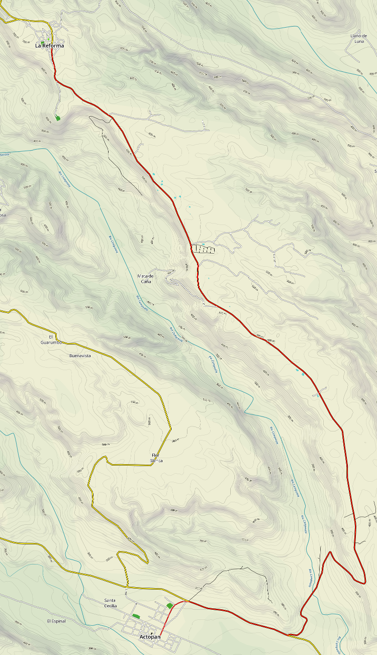 Mapa
	      de La Reforma a Actopan