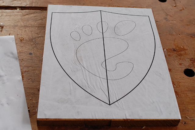 Shield, glued