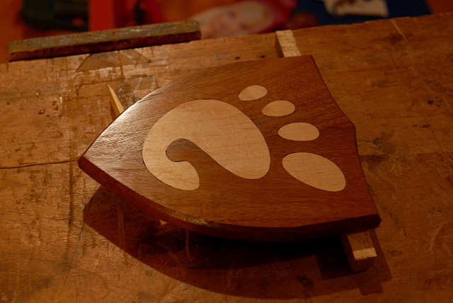 First coat of linseed oil