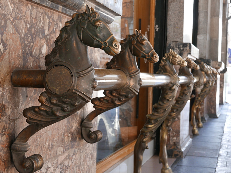 Railing with horses